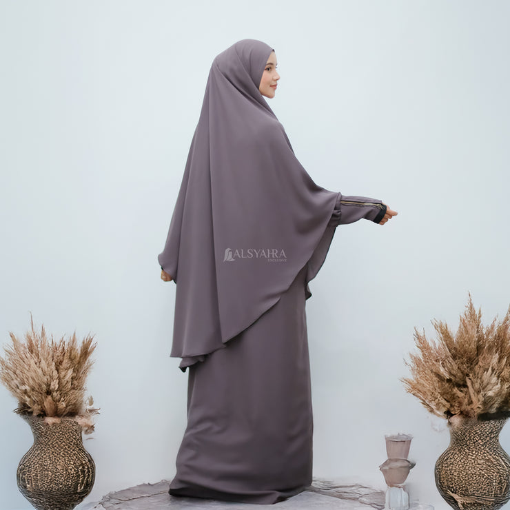 Alsyahra Exclusive Jilbab Set Khimar Shofa Niqab Poni Soft Crown Hijab Syari Premium