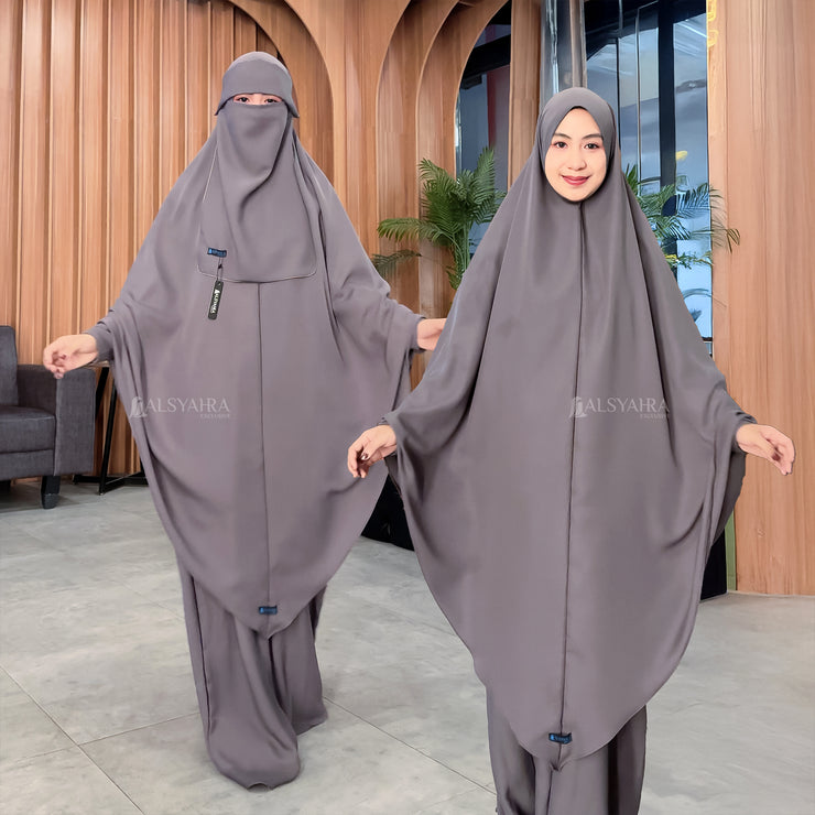 Alsyahra Exclusive Jilbab Set Khimar Shofa Haramain Niqab Poni Soft Crown Hijab Panjang Premium