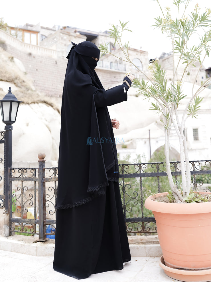 Khimar Altaj Handsplit Bisban Niqab Poni Jetblack Alsyahra Exclusive