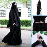 Alsyahra Exclusive X Wardah Maulina Bundling Gamis French Khimar Fatimah Size L
