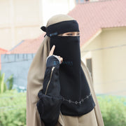 Niqab Bandana Alhajr Sifon Jetblack Alsyahra Exclusive