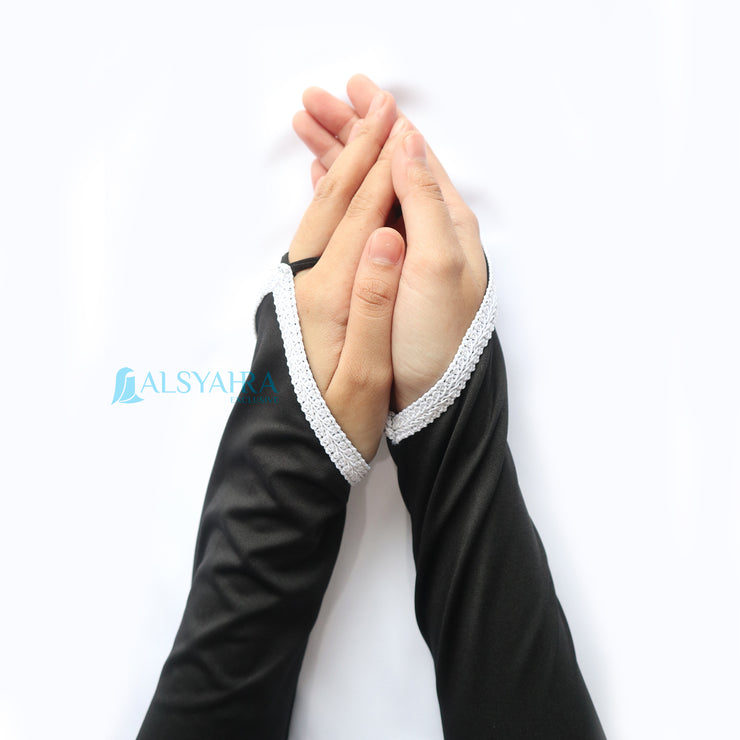 Alsyahra Exclusive Manset Handsock Cincin Motif Qaf White
