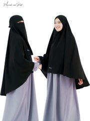 Alsyahra Set Khimar Marwah Non Pet Niqab Bandana L Jetblack