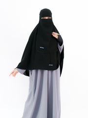 Alsyahra Set Khimar Marwah Non Pet Niqab Bandana L Jetblack