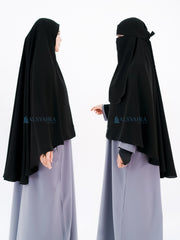 Alsyahra Set Khimar Marwah Non Pet Niqab Bandana L Jetblack