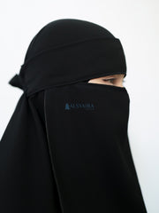 Alsyahra Set Khimar Marwah Non Pet Niqab Bandana L Jetblack