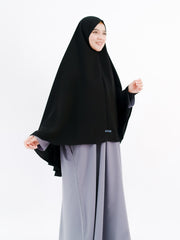 Alsyahra Set Khimar Marwah Non Pet Niqab Bandana L Jetblack