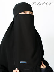 Alsyahra Set Khimar Marwah Non Pet Niqab Bandana XL Jetblack