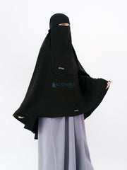 Alsyahra Set Khimar Marwah Non Pet Niqab Bandana XL Jetblack