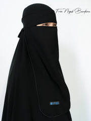 Alsyahra Set Khimar Marwah Non Pet Niqab Bandana XXL Jetblack