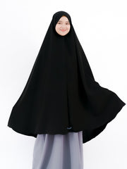 Alsyahra Set Khimar Marwah Non Pet Niqab Bandana XXL Jetblack