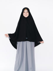 Alsyahra Exclusive Set Khimar Marwah Pad Cadar Tali Size L Jetblack