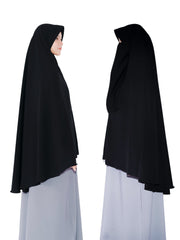 Alsyahra Exclusive Set Khimar Marwah Pad Cadar Tali Size XL Jetblack
