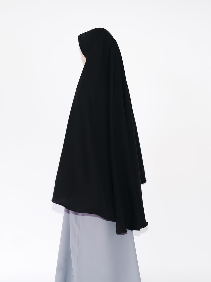 Alsyahra Exclusive Set Khimar Marwah Pad Cadar Tali Size XL Jetblack
