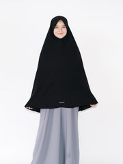 Alsyahra Exclusive Set Khimar Marwah Pad Cadar Tali Size XL Jetblack