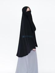 Alsyahra Exclusive Set Khimar Marwah Pad Cadar Tali Size XL Jetblack