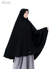 Alsyahra Exclusive Set Khimar Marwah Pad Cadar Tali Size XXL Jetblack
