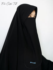 Alsyahra Exclusive Set Khimar Marwah Pad Cadar Tali Size XXL Jetblack
