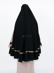 Set Khimar Pita India Gold Handsplit Bisban Cadar Tali Jetblack Alsyahra Exclusive