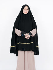 Set Khimar Pita India Gold Handsplit Bisban Cadar Tali Jetblack Alsyahra Exclusive