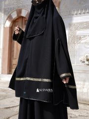 Set Khimar Pita India Gold Handsplit Bisban Cadar Tali Jetblack Alsyahra Exclusive