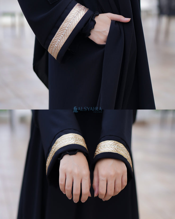 Gamis Abaya Syari Az-zaitun Jetblack by Alsyahra Exclusive