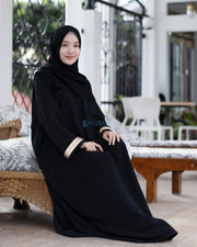 Gamis Abaya Syari Az-zaitun Jetblack by Alsyahra Exclusive