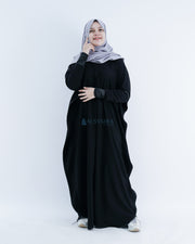 Abaya Syari Farasha Zipper Jetblack Alsyahra Exclusive