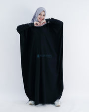 Abaya Syari Farasha Zipper Jetblack Alsyahra Exclusive