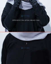 Abaya Syari Farasha Zipper Jetblack Alsyahra Exclusive