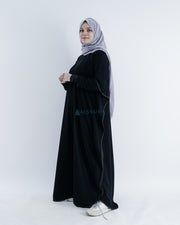 Abaya Syari Farasha Zipper Jetblack Alsyahra Exclusive