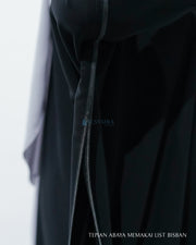 Abaya Syari Farasha Zipper Jetblack Alsyahra Exclusive