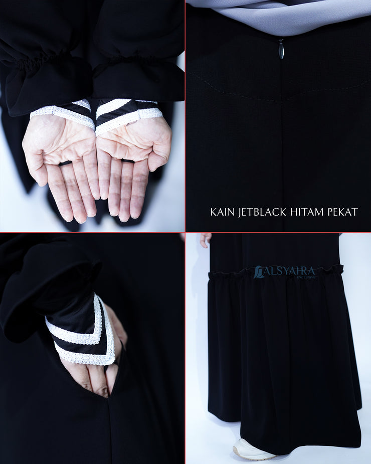 Abaya Gamis Syari Jamila Jetblack Alsyahra Exclusive