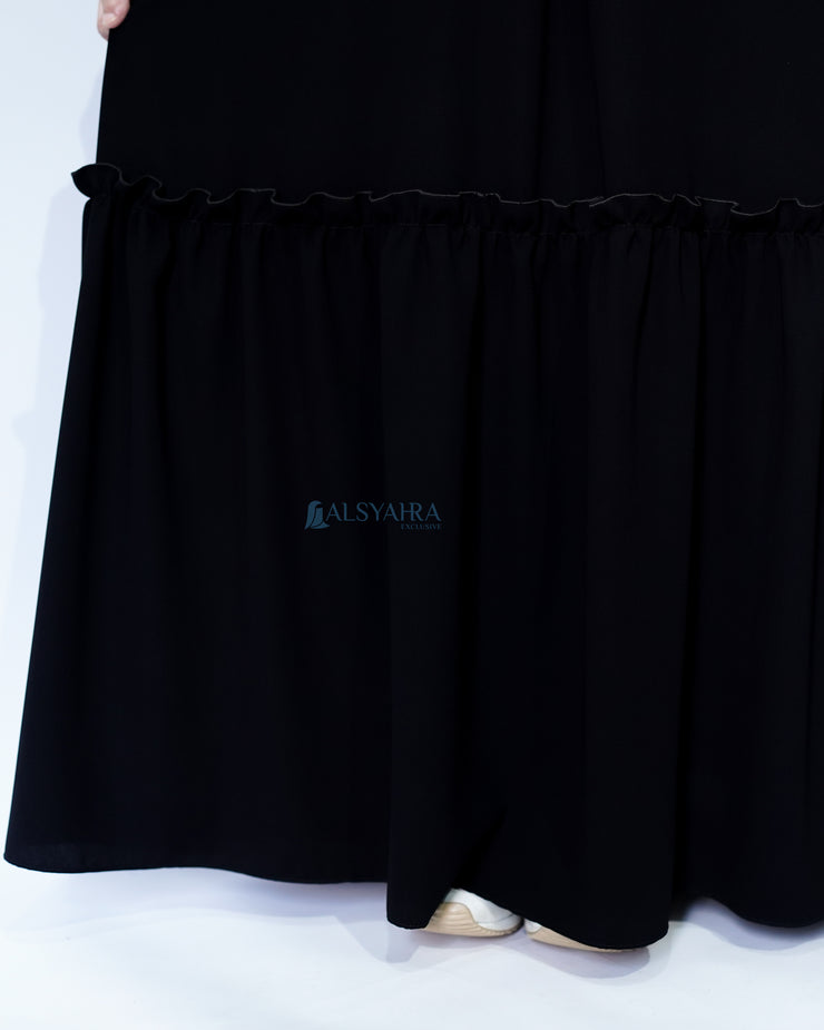 Abaya Gamis Syari Jamila Jetblack Alsyahra Exclusive