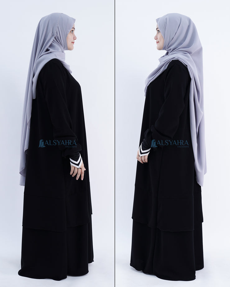 Abaya Gamis Syari Salamah Jetblack Alsyahra Exclusive
