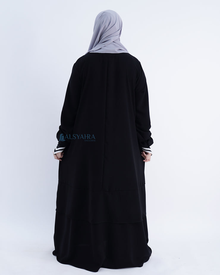 Abaya Gamis Syari Salamah Jetblack Alsyahra Exclusive