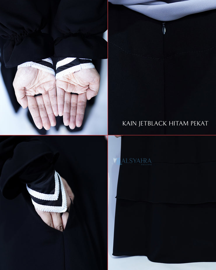 Abaya Gamis Syari Salamah Jetblack Alsyahra Exclusive