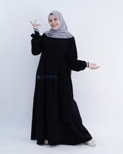 Abaya Gamis Syari Salamah Jetblack Alsyahra Exclusive