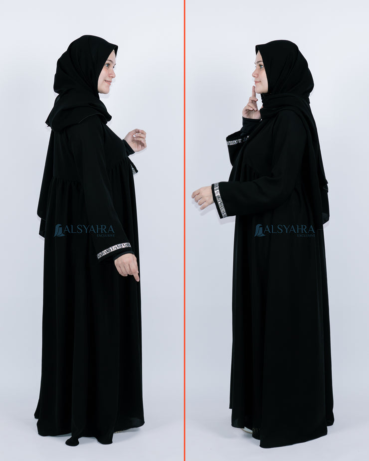 Abaya Gamis Syari Islambul Silver Jetblack Alsyahra Exclusive