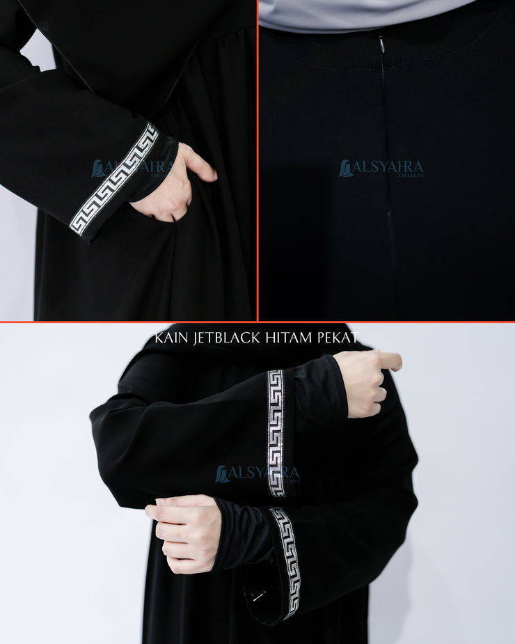 Abaya Gamis Syari Islambul Silver Jetblack Alsyahra Exclusive
