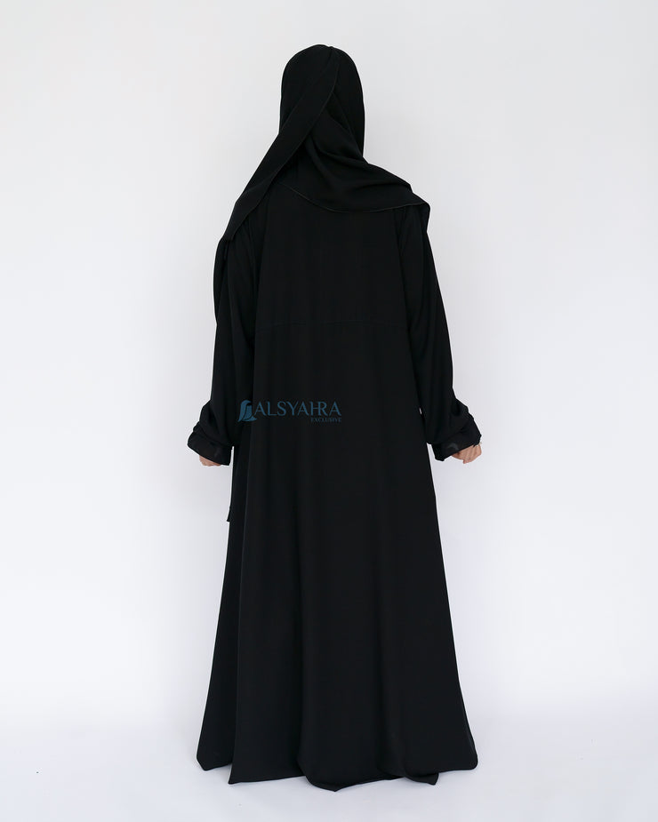 Abaya Gamis Syari Syarifa 2 Material Jetblack Alsyahra Exclusive
