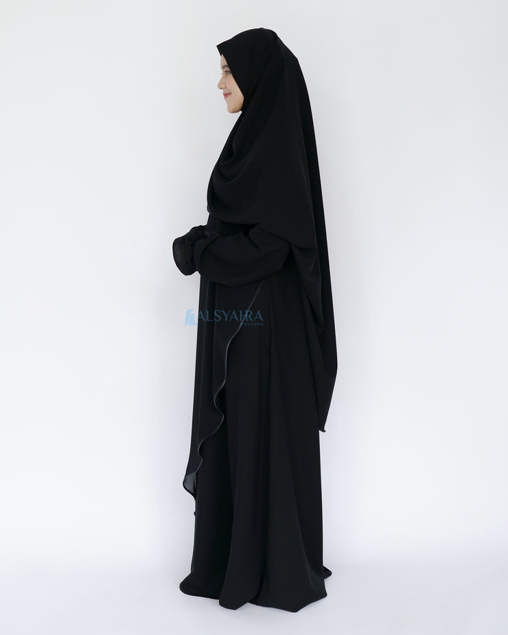 Abaya Gamis Syari Syarifa 2 Material Jetblack Alsyahra Exclusive