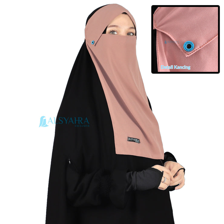 Niqab Poni Kancing Raudhah Sifon Premium Alsyahra Exclusive