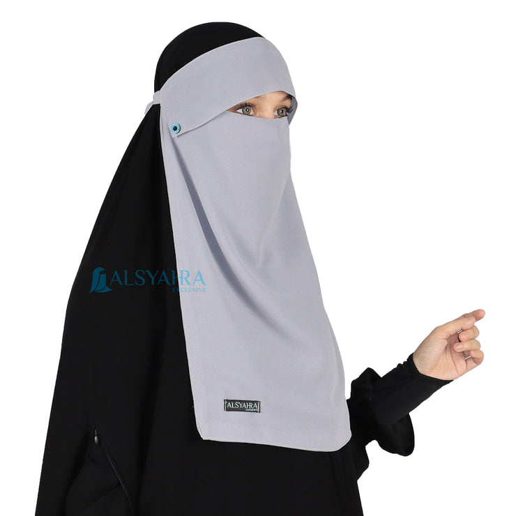 Niqab Poni Kancing Raudhah Sifon Premium Alsyahra Exclusive