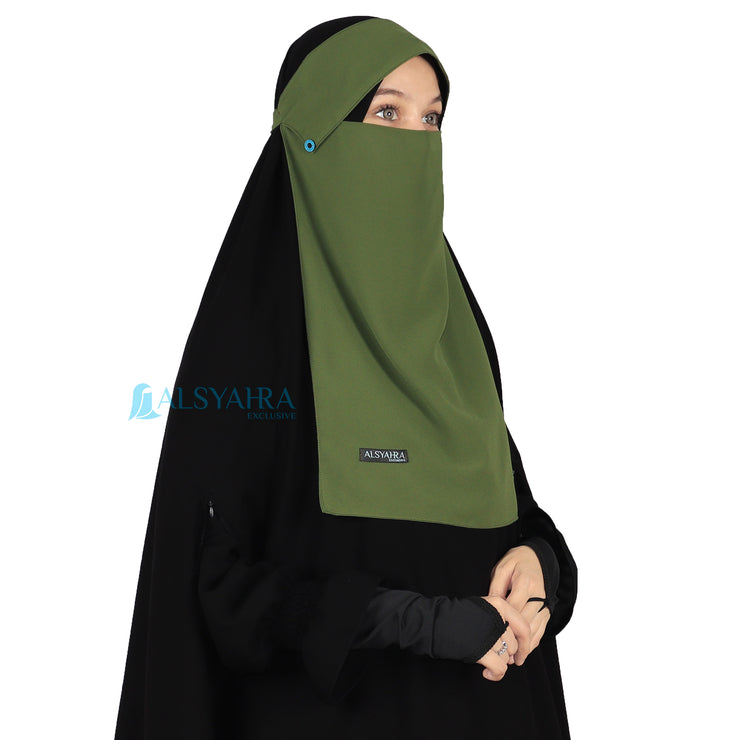 Niqab Poni Kancing Raudhah Sifon Premium Alsyahra Exclusive