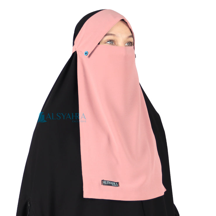 Niqab Poni Kancing Raudhah Sifon Premium Alsyahra Exclusive