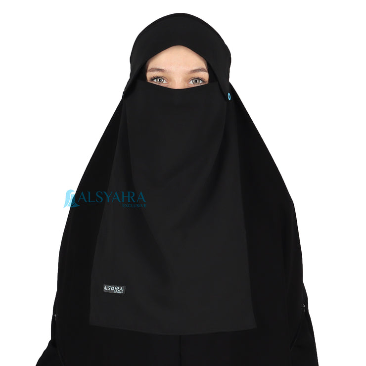 Niqab Poni Kancing Raudhah Sifon Premium Alsyahra Exclusive
