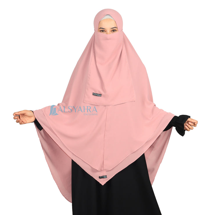 Alsyahra Exclusive Set Khimar Cadar Tali Shofa Sifon Premium 2 Layer XL