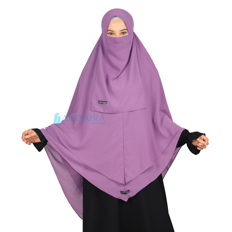 Alsyahra Exclusive Set Khimar Cadar Tali Shofa Sifon Premium 2 Layer XL