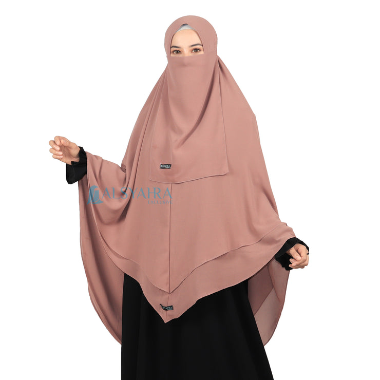 Alsyahra Exclusive Set Khimar Cadar Tali Shofa Sifon Premium 2 Layer XL